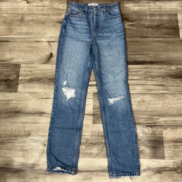 Reformation Cynthia High Rise Straight Leg Denim Jeans Blue Women’s Size 23